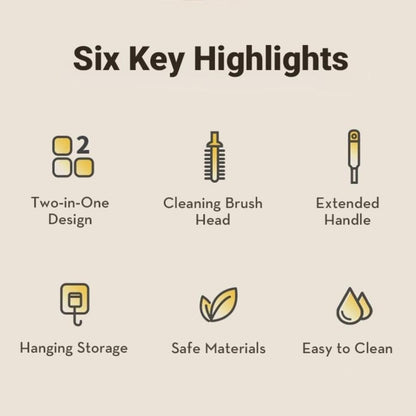 2-in-1 Detachable Dual-Head Bottle Brush, Blender Cleaning Brush for Fruit Juicer, Cup Lid & Kitchen Appliances, Food-Grade Bristles for Deep Cleaning