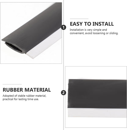 Angoily 4Pcs Dustpan Rubber Strip, 10.23" Dust Pan Lip Replacement, Silicone Edge Protectors, Black Refill Insert for Broom Sweeping Garbage Shovel