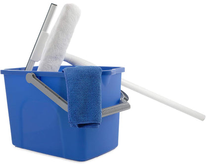 Unger - 978902 Window Washing Starter Kit with 2-in-1 Microfiber Combi, Collapsible Pole, Microfiber Cloth, and Bucket