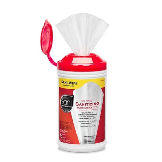 Pdi Sani-Wipe™ Non-Rinse Food Contact Hard-Surface Sanitizing Wipe, 7.75" x 9", 95/can