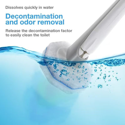 30 Ct Disposable Toilet Wand Refills, Toilet Bowl Cleaner Scrubbing Pads, Unscented Preloaded Refills, Compatible with Most Wand Handles