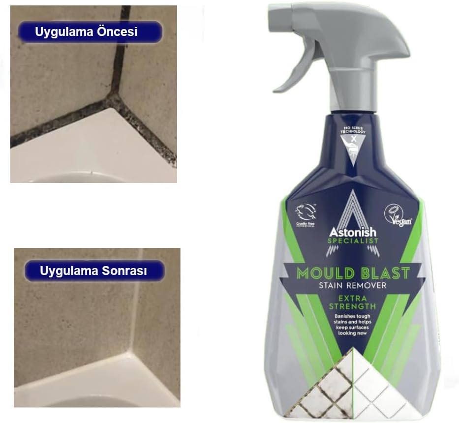 Astonish Apple Burst Household Cleaner - Shower Curtain, Shower Door, Bathroom Tiles - Hard Water Stains, Rust & Calcium Bathroom Cleaner - No Scrub, Cruelty Free Cleaning Supplies, 750ml Bottle