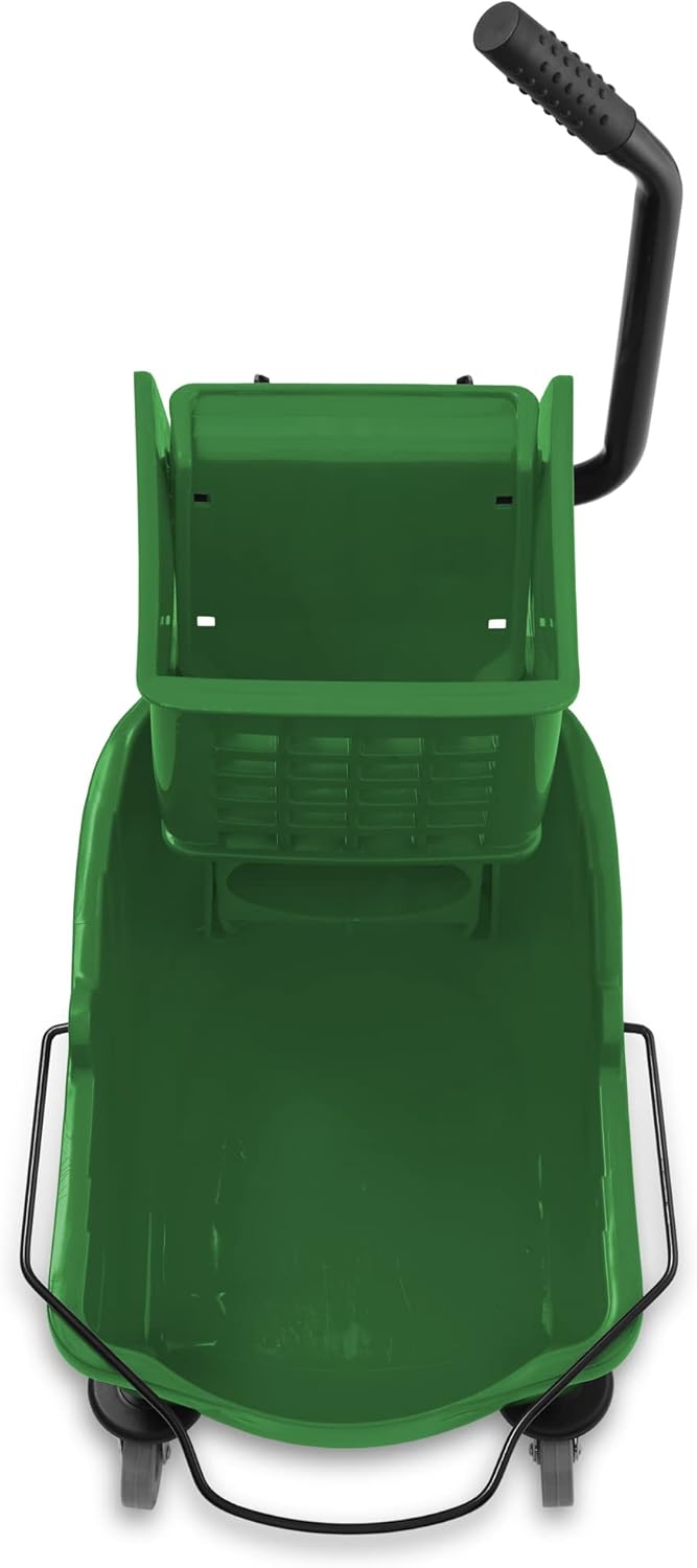 Dryser Commercial Mop Bucket with Side Press Wringer, 26 Quart, Black