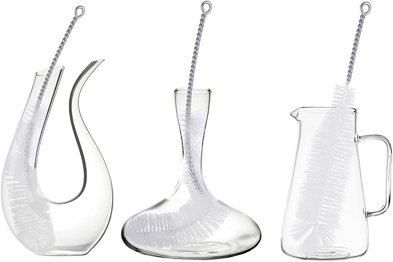 Bottle Brush - Ideal for Cleaning Narrow Neck Swing Top Glass, Brewing, Wine, Beer, Soda, Spray, Kombucha Bottles (White+1Pack)