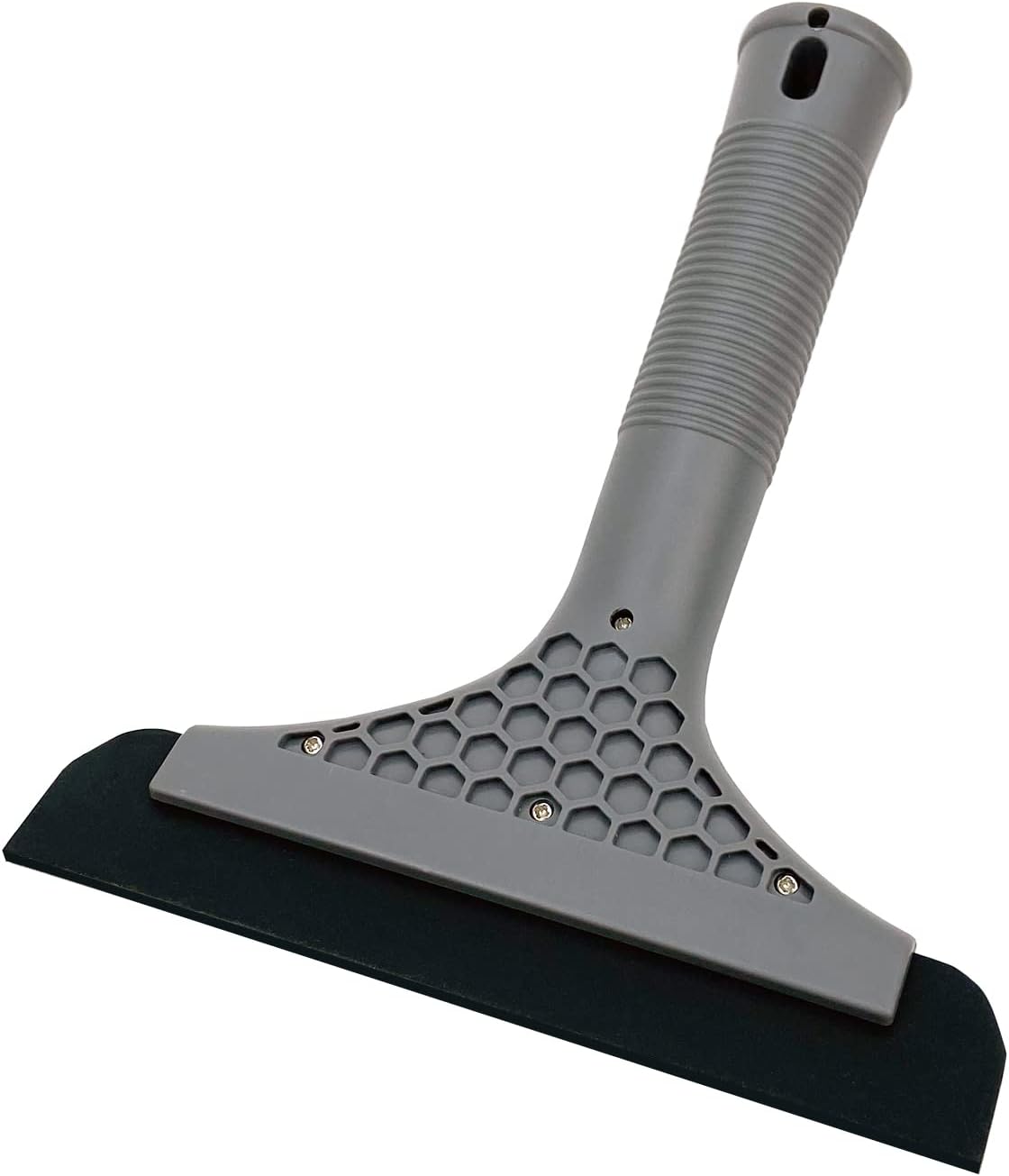 Super Flexible Silicone Squeegee, Auto Water Blade, Water Wiper, Shower Squeegee, 5.9'' Blade and 7.5'' Long Handle, for Car Windshield, Window, Mirror, Glass Door, Grey Black