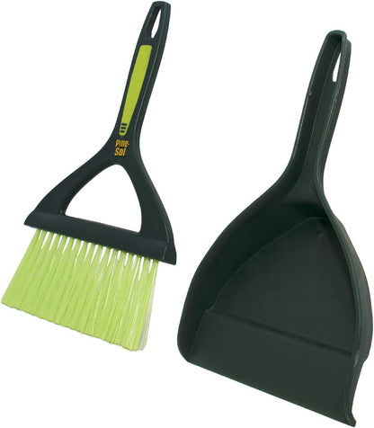 Pine-Sol Mini Dustpan and Brush Set | Nesting Snap-On Design | Portable, Compact Dust Pan and Hand Broom for Cleaning, Green