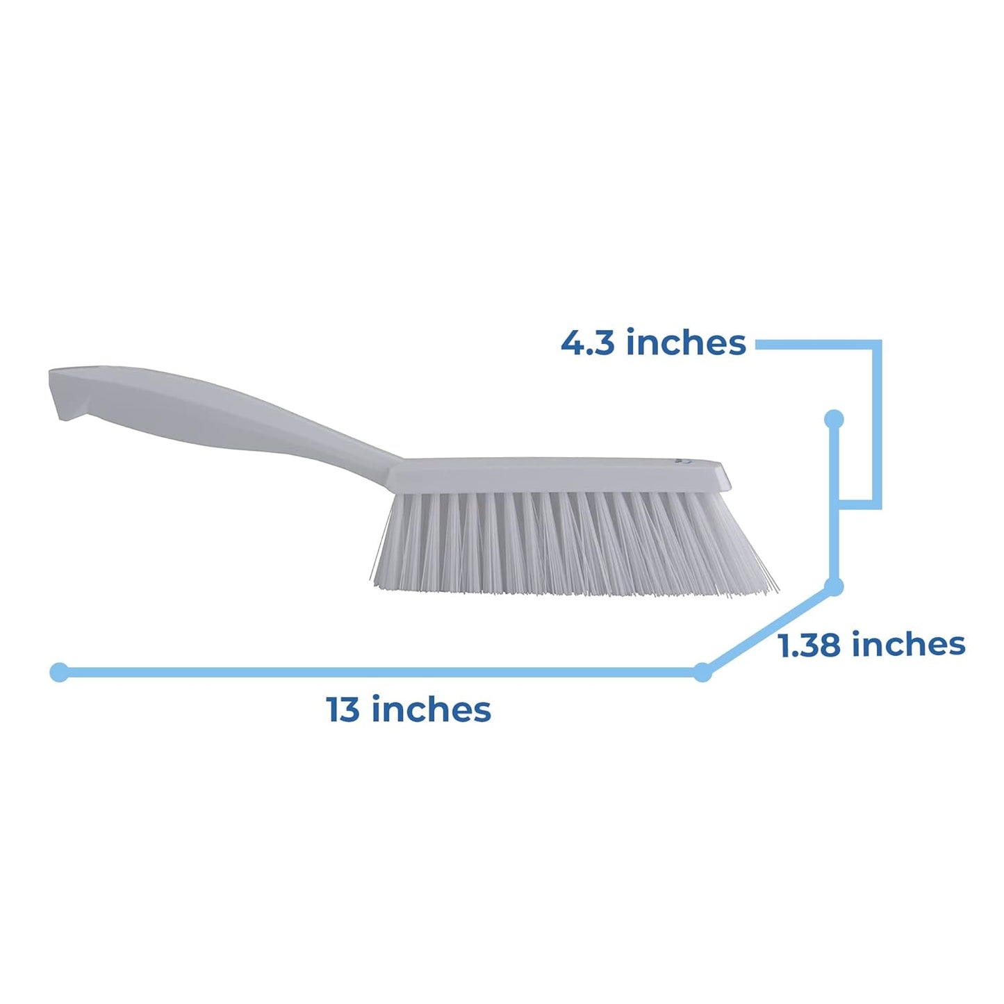 Vikan 45894 Bench Cleaning Brush, Polypropylene/Polyester Medium Bristle Dustpan Brush & Sweeper, 14 Inch, Red