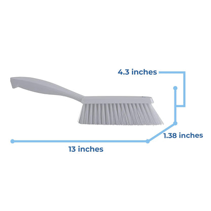 Vikan 45894 Bench Cleaning Brush, Polypropylene/Polyester Medium Bristle Dustpan Brush & Sweeper, 14 Inch, Red