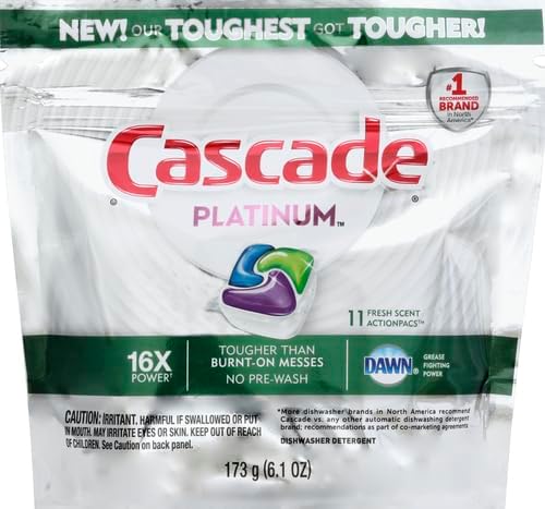 Cascade Platinum ActionPacs Dishwasher Detergent Fresh Scent, 11Count