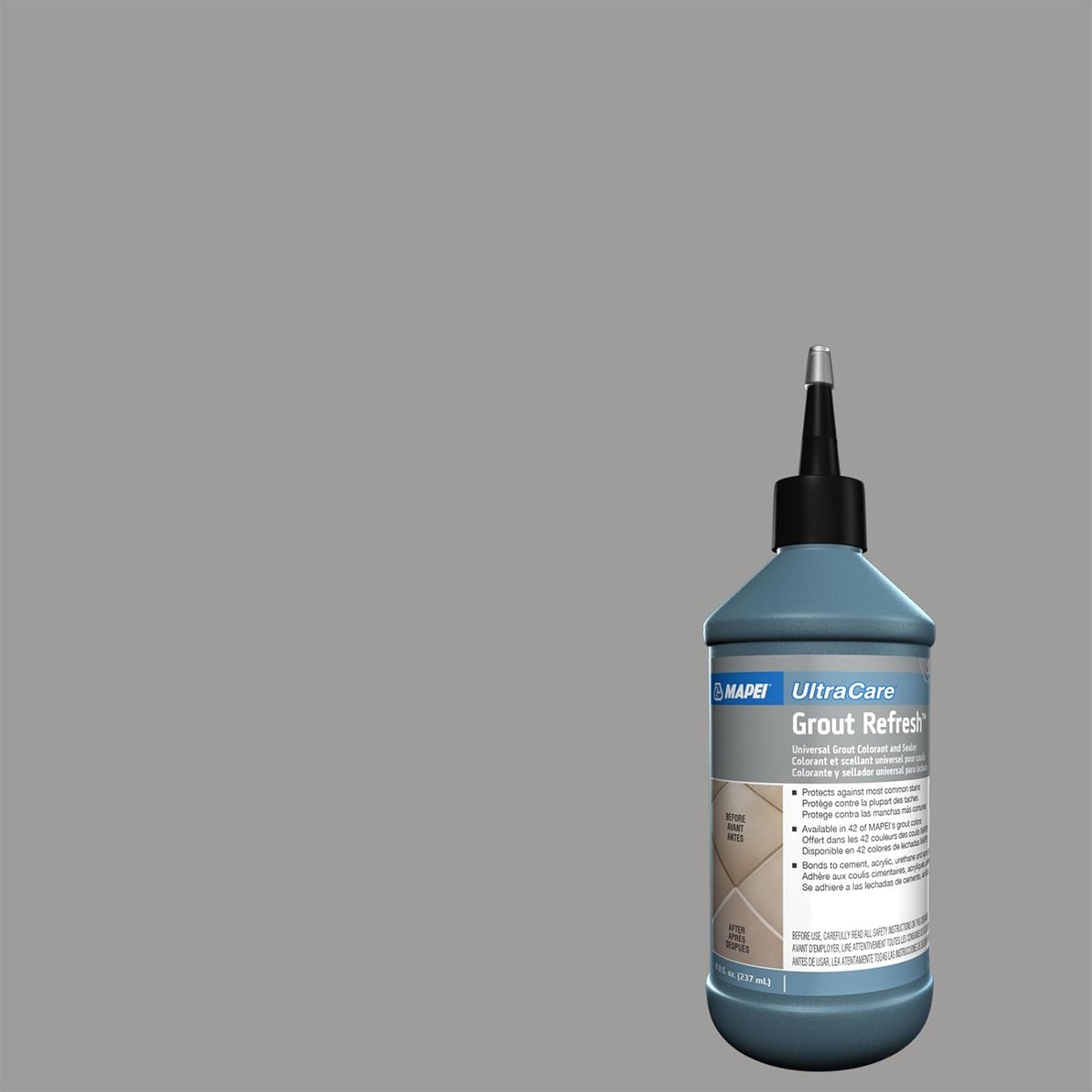 MAPEI UltraCare Grout Refresh, Universal Grout Colorant & Sealer, 8 oz Bottle – Easy Grout Restoration & Protection, 5047 Charcoal - Colors A