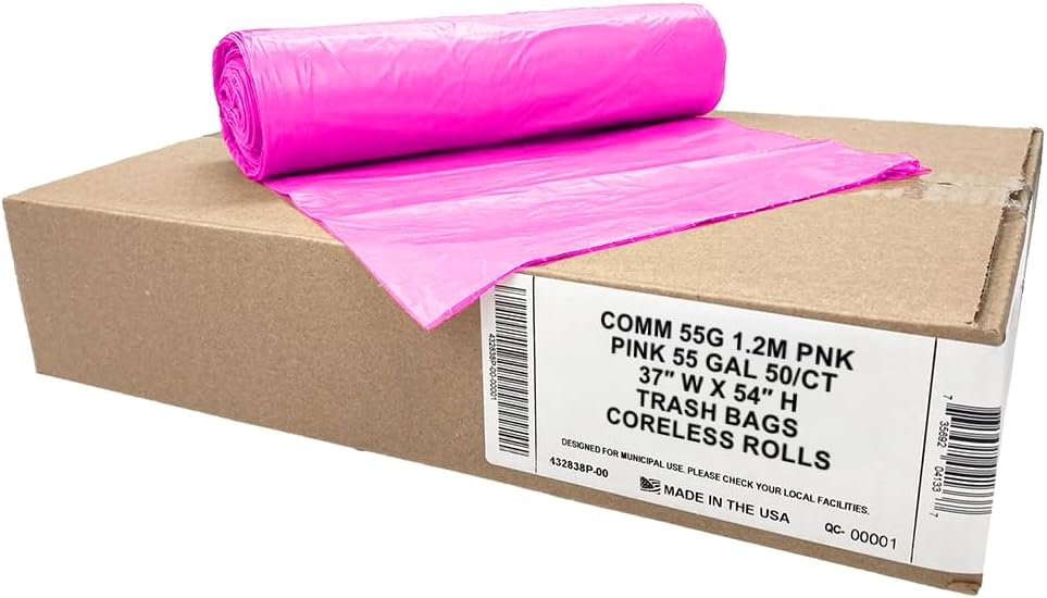 Ultrasac Heavy Duty 55 Gallon Clear Trash Bags - (Value 50 Pack) - 1.2 MIL equivalent Industrial Strength Plastic 37" x 54" for 50-55 Gal Cans -Fits Toter, Rubbermaid Brute, Carlislie Bronco etc.