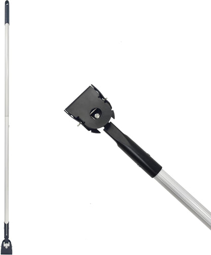60" Commercial Dust Mop Handle (Reinforced Thick-Gauge Aluminum Pole), Heavy-Duty Dust Mop Pole & Dust Mop Replacement Part for Janitorial/Professional Use