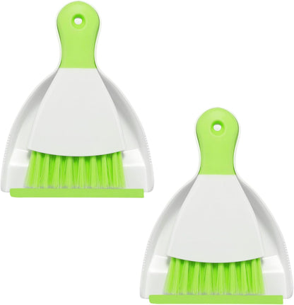 NACENA Mini Dustpan and Brush Set 2 Pack, Small Broom and Dustpan Set Dust Pan and Mini Hand Broom Dustpan and Broom Combo Compact for Home Table Keyboards Sofa Kitchen, Blue