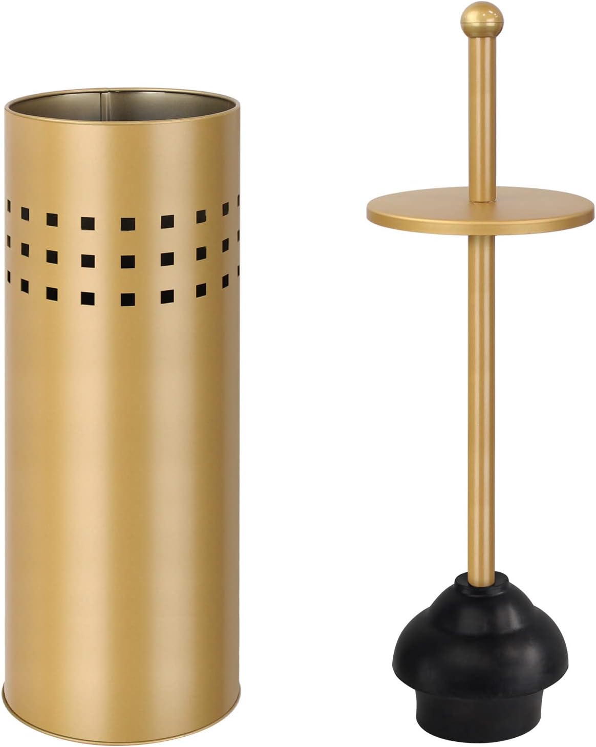 Blue Donuts Toilet Plunger with Holder for Bathroom, Multi Drain Suitable Also for Bathtubs, Quick Dry, Black