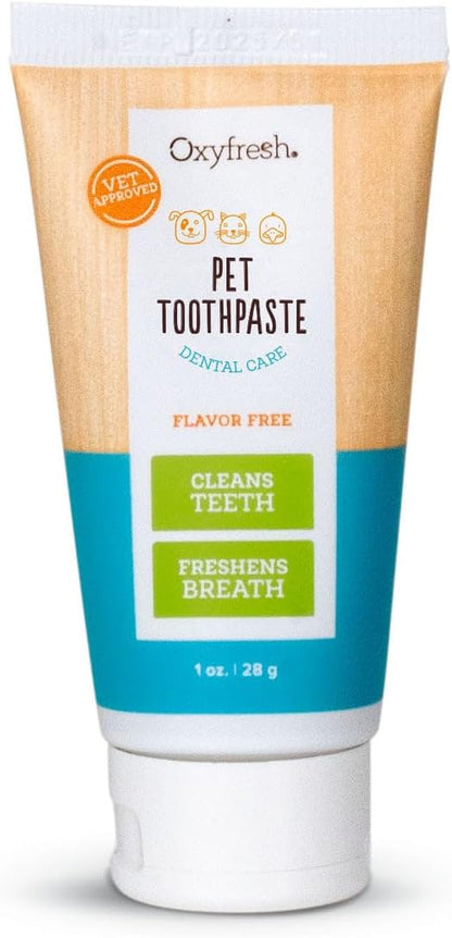 Oxyfresh Professional Cat & Dog Toothpaste, Teeth Cleaning Gel for Plaque, Tartar & Bad Breath, Vet-Approved Pet Dental Care, 4 oz