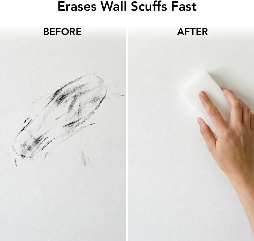 Melamine Cleaning Sponge (2-Pack) – Multi-Surface Eraser Sponge, Breakable Design for Longer Use, Removes Stains, Scuffs & Dirt on Kitchen, Bathroom, Walls, Shoes & More