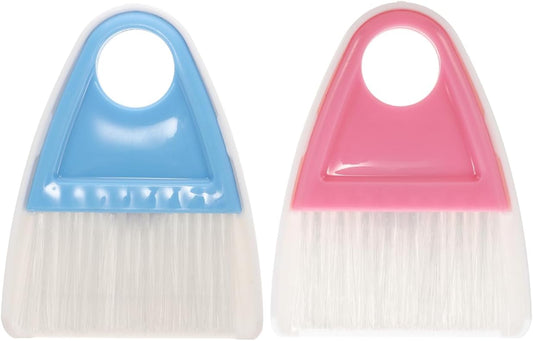 Mini Broom and Dustpan Set 2 Pieces Compact Desktop Cleaning Tools with Flexible Bristles for Pet Hair Household Debris and Car Interior Cleaning
