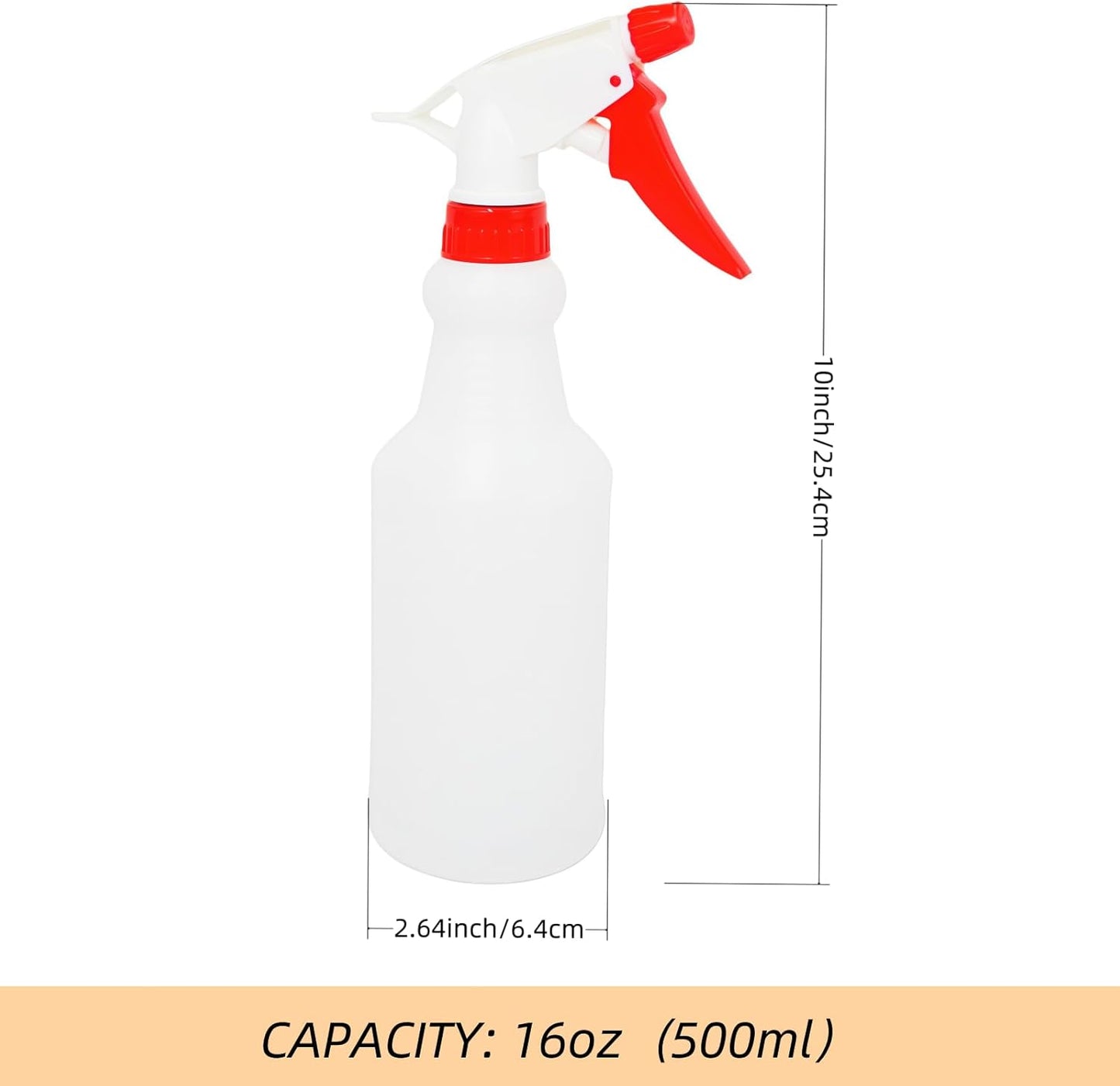 12 Pack 16oz Spray Bottles, Reusable Fine Mist Water Sprayer for Plants, Cleaning, High Output Ultrafine Misting Plastic Spray Bottles for Water, Salon, Garden, Kitchen and Bathroon