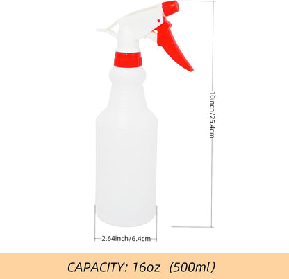 12 Pack 16oz Spray Bottles, Reusable Fine Mist Water Sprayer for Plants, Cleaning, High Output Ultrafine Misting Plastic Spray Bottles for Water, Salon, Garden, Kitchen and Bathroon