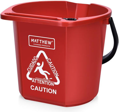 Matthew Cleaning 4.2 Gallon Mop Bucket, Heavy Duty Plastic Cleaning Bucket with Built-in Pour Spout, Mop Holder and Comfort Grip Handle, House and Commercial Cleaning Supplies, 1 Pack Black