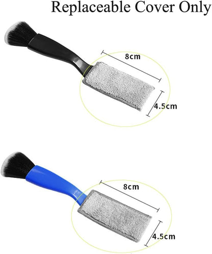 7 Pack Window Blind Cleaner Duster Brush Microfiber Sleeves Replacement Blinds Duster Cover Pad Refills for Blind Cleaner Tools with 3 Layer Arms Dark Blue Color