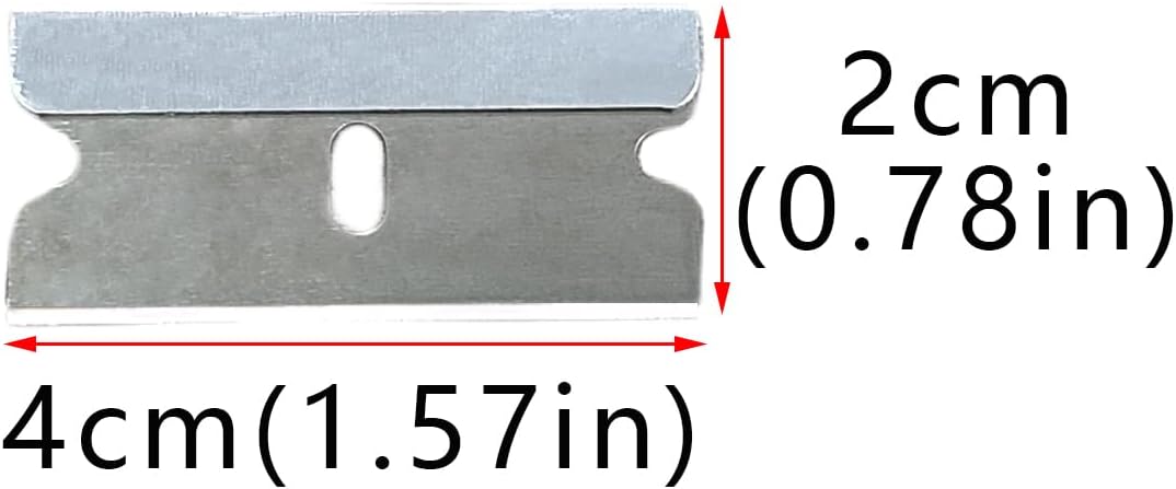 100Pcs Single Edge Razor Blades 1.5 inch for Standard Scraper Tool,Razor Blade Scraper Refill Stainless Steel Razor Blades for Removing Paint,Decal and Stickers