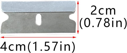 100Pcs Single Edge Razor Blades 1.5 inch for Standard Scraper Tool,Razor Blade Scraper Refill Stainless Steel Razor Blades for Removing Paint,Decal and Stickers