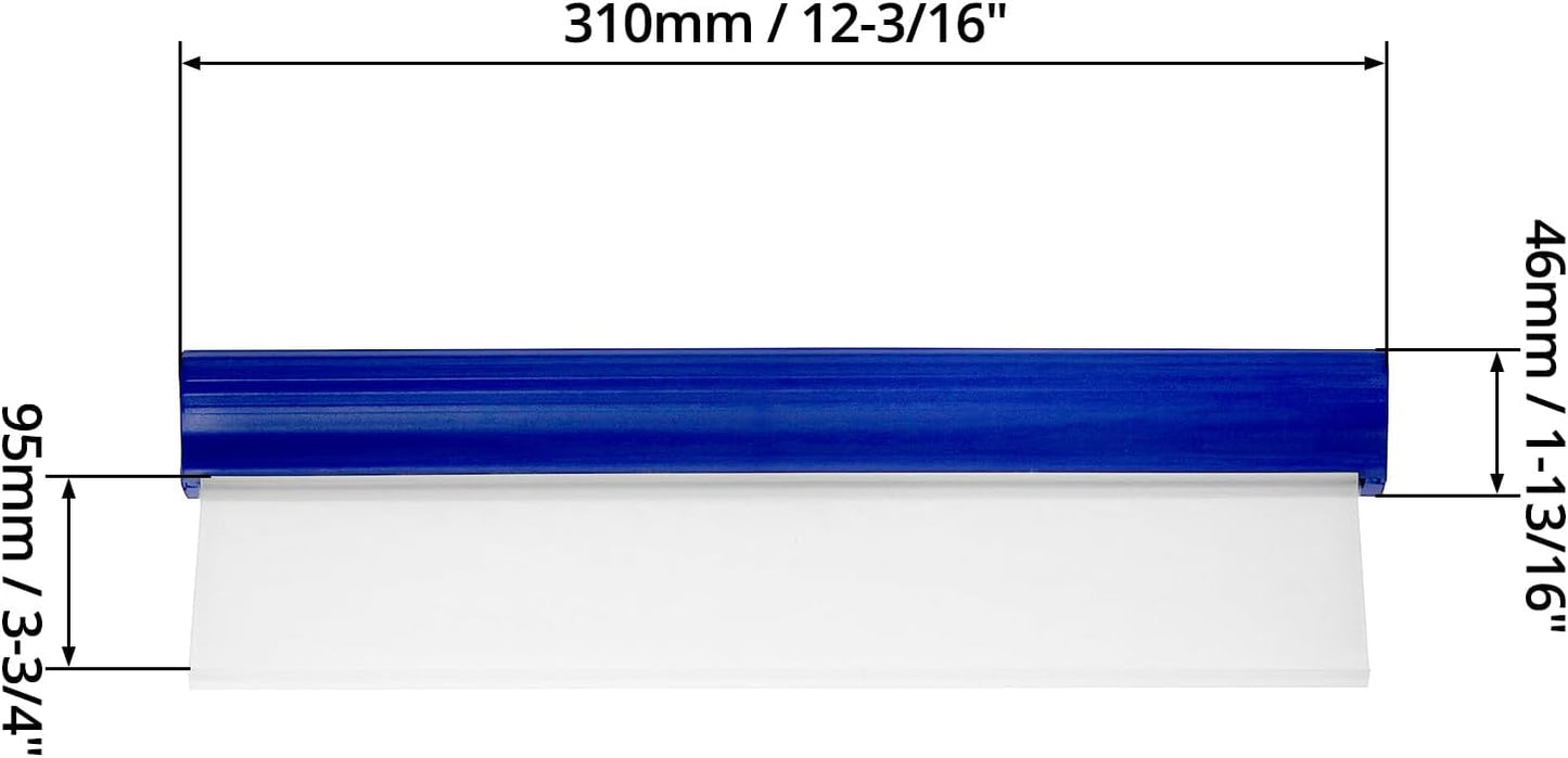 QWORK Car Squeegee, 2 Pack 12 inch Flexible Car Water Scraper Tool Silicone Window Squeegee for Car Or Home Use, Washing & Wiping Glass, Mirror & Shower Doors, Blue