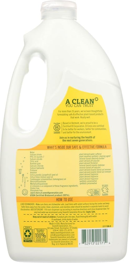 Seventh Generation Free and Clear Dishwasher Detergent Gel 42 Fluid ounce