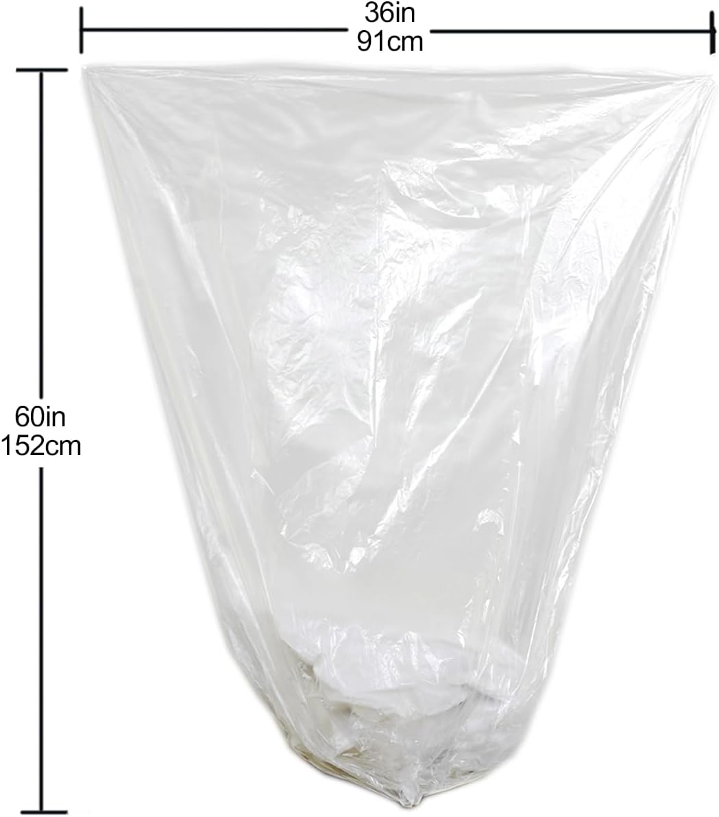 TYPLASTICS 40-45 Gallon Clear Trash Can Liners - 40" x 48" – High Density Garbage Bags - Case of 250 – Multipurpose for Office, Outdoor, Recycling, Industrial and Commercial