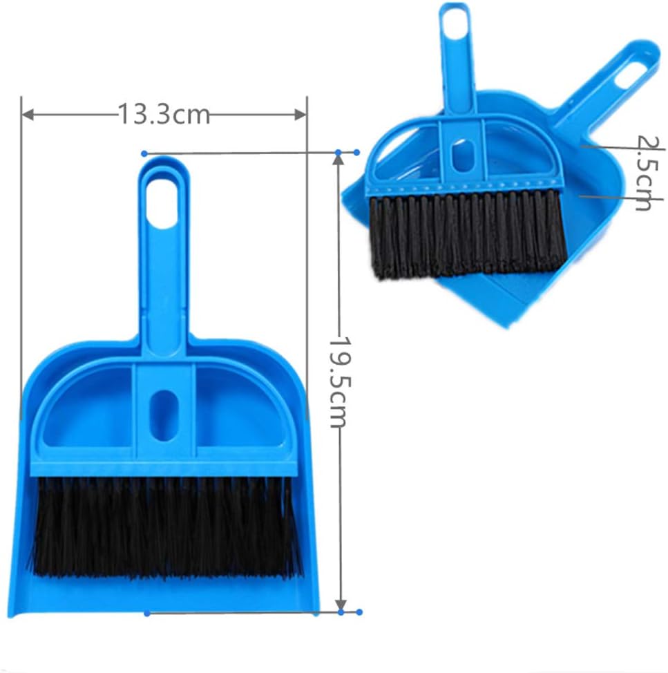 Mini Dustpan and Broom Set 1 Pcs Dustpan Brush Set Portable Plastic Brush Set (Blue) Used for Tool Brush Keyboard Home Kitchen Sweeper Table Desk Office