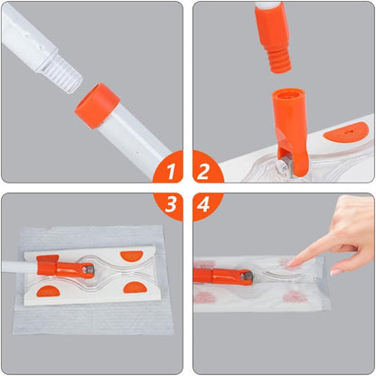 Magic Sponge Eraser Mop Pad,Melamine Sponge Mop Pad Refill for Kitchen Bathroom Swimming Pool Boat(Mop Pad Refill,10"x4.7"x0.47")