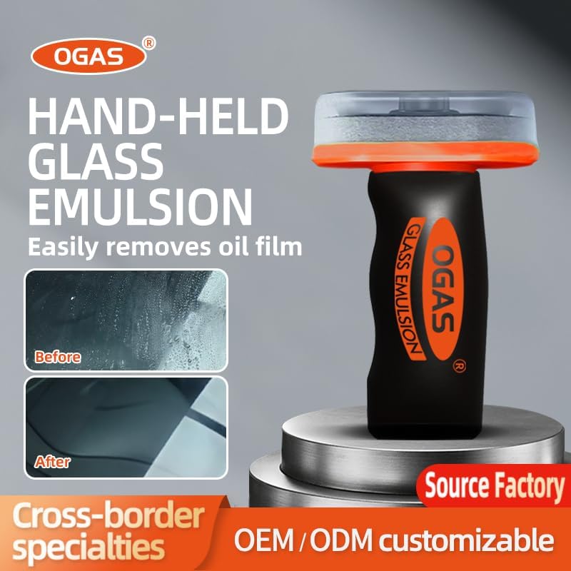 Glass Oil Film Remover for Car, Glass Compound with Cleaning Board, Oil Film Remover for Car Windshields and Windows,Removes oil film & Smudges, Improve Windshield Clarity for Safe Driving