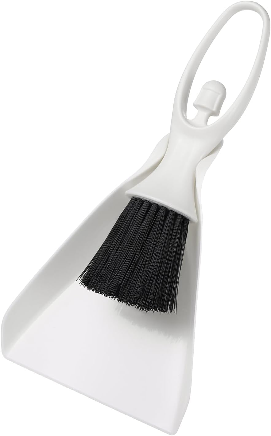 uxcell 2 Pcs Mini Dustpan and Brush Set, Small Broom and Dustpan Set for Office Tabletops Sofas Keyboards Home Cleaning Tool, Orange Pink