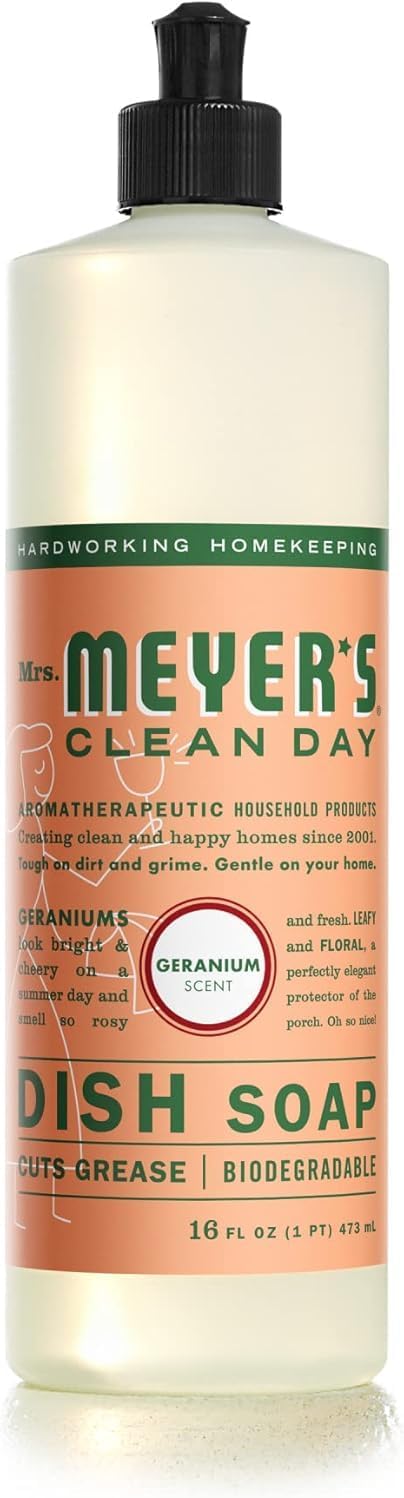 MRS. MEYER'S CLEAN DAY Liquid Dish Soap, Lemon Verbena, 16 fl. Oz