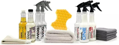 MAXLONE ™ Car Spray with Triphene® Technology, Quick Spray & Wipe All Purpose Waterless Detailer - Clean, Shine, Protect Paint, Glass, Wheels, Trim Without Pre-Washing (2, 20oz w 4 Micro Fiber Cloth)