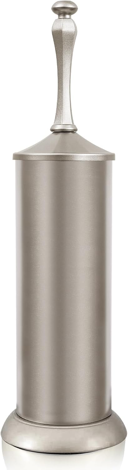 Bronze Toilet Brush and Holder，Extra Long Handled Toilet Brush for Bathroom，Stainless Steel Heavy Duty Toilet Bowl Brush,Deep Cleaning Modern Toilet Cleaner Brush -Space Saving, Covered Brush, Durable