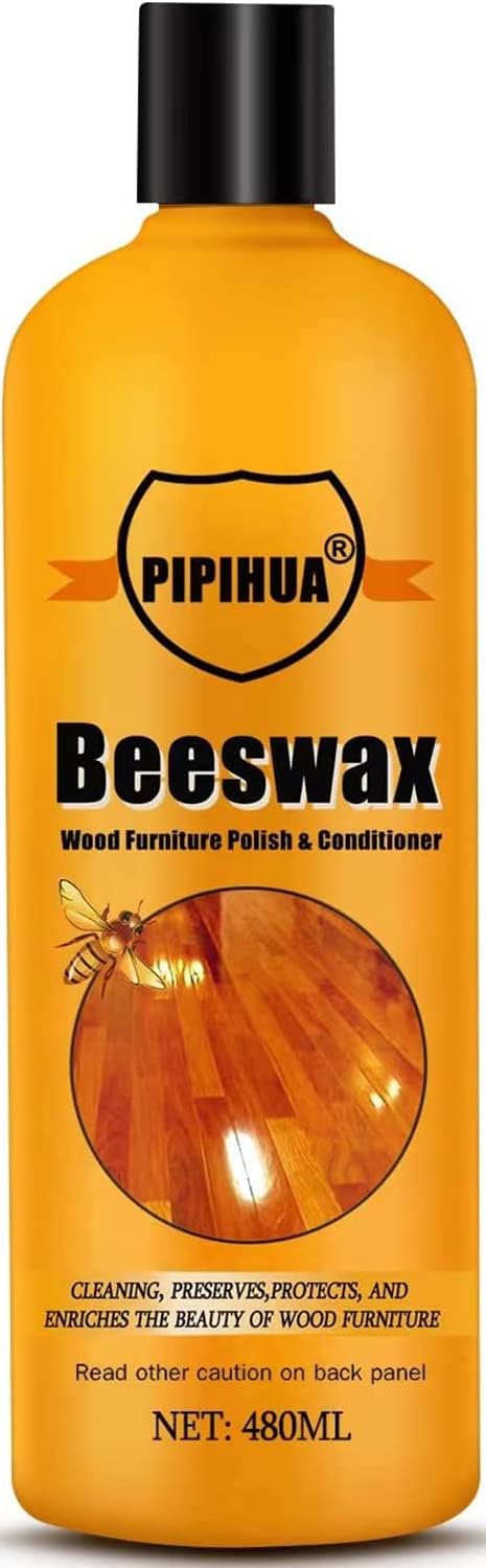 PIPIHUA Beeswax Polish and Conditioner for Wood Furniture - Waterproof & Restorer Wood Wax, Multipurpose Beeswax Furniture Polish and Cleaner for All Types and Colours(2×100g with 4 Sponges)