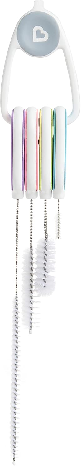 Munchkin® Details™ Bottle and Cup Cleaning Brush 4 Piece Set with Key Ring