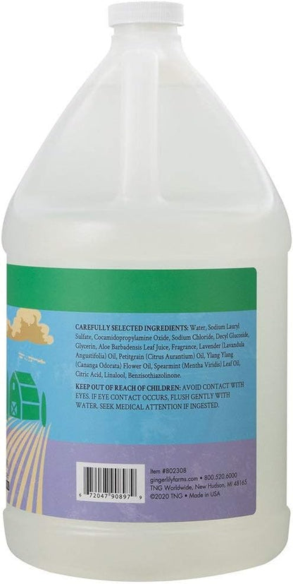 Ginger Lily Farms Botanicals Plant-Based Liquid Dish Soap, Concentrated Formula with Max Grease Cleaning Power, Cruelty-Free, Fragrance-Free, 1 Gallon Refill (128 Fl. Oz.), Clear