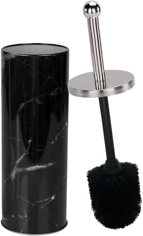 Zahari Home Woodland Toilet Bowl Brush and Holder, Metal, Natural