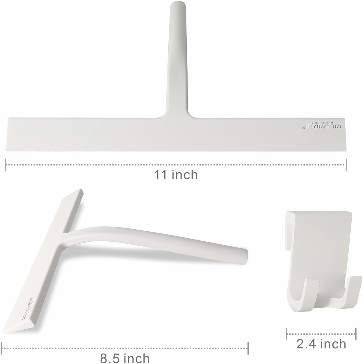 Shower Squeegee for Glass Doors, RICHMIRTH 11" Inch Width Silicone Rubber Blade Squeegee Window Cleaner Tool Squeegee for Shower Glass Doors Bathroom
