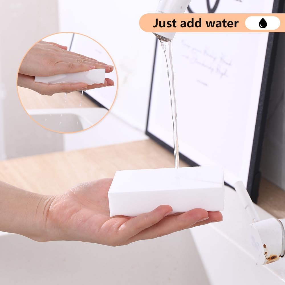 Magic Sponges Eraser,10 Pack Melamine Sponge in Bulk,2X Density,Long Lasting,Cleaning Sponge for Kitchen, Bathroom,Bathtub, Sink,Furniture, Wall Cleaner (White,3.93x2.36x0.79in)