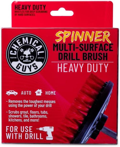 Chemical Guys ACC507 Medium Duty Spinner Multi-Surface Drill Brush Attachment (Fits Any Standard Drill - Power Scrubber Removes Stains & Cleans Floor Mats, Upholstery & Carpets), Yellow
