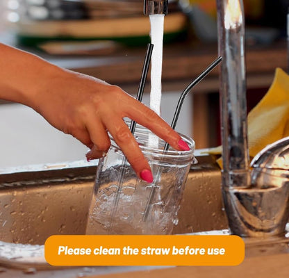 VEHHE Metal Straw Stainless Steel Straws Drinking Reusable Straws 4 Set -10.5" Ultra Long Rainbow Color-Cleaning Brush for 20/30 Oz for Yeti RTIC SIC Ozark Trail Tumblers (2 Straight|2 Bent|1 Brush)