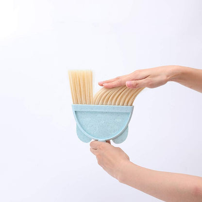 Mini Broom with Dustpan for Kids,Little Housekeeping Helper Set (Blue)