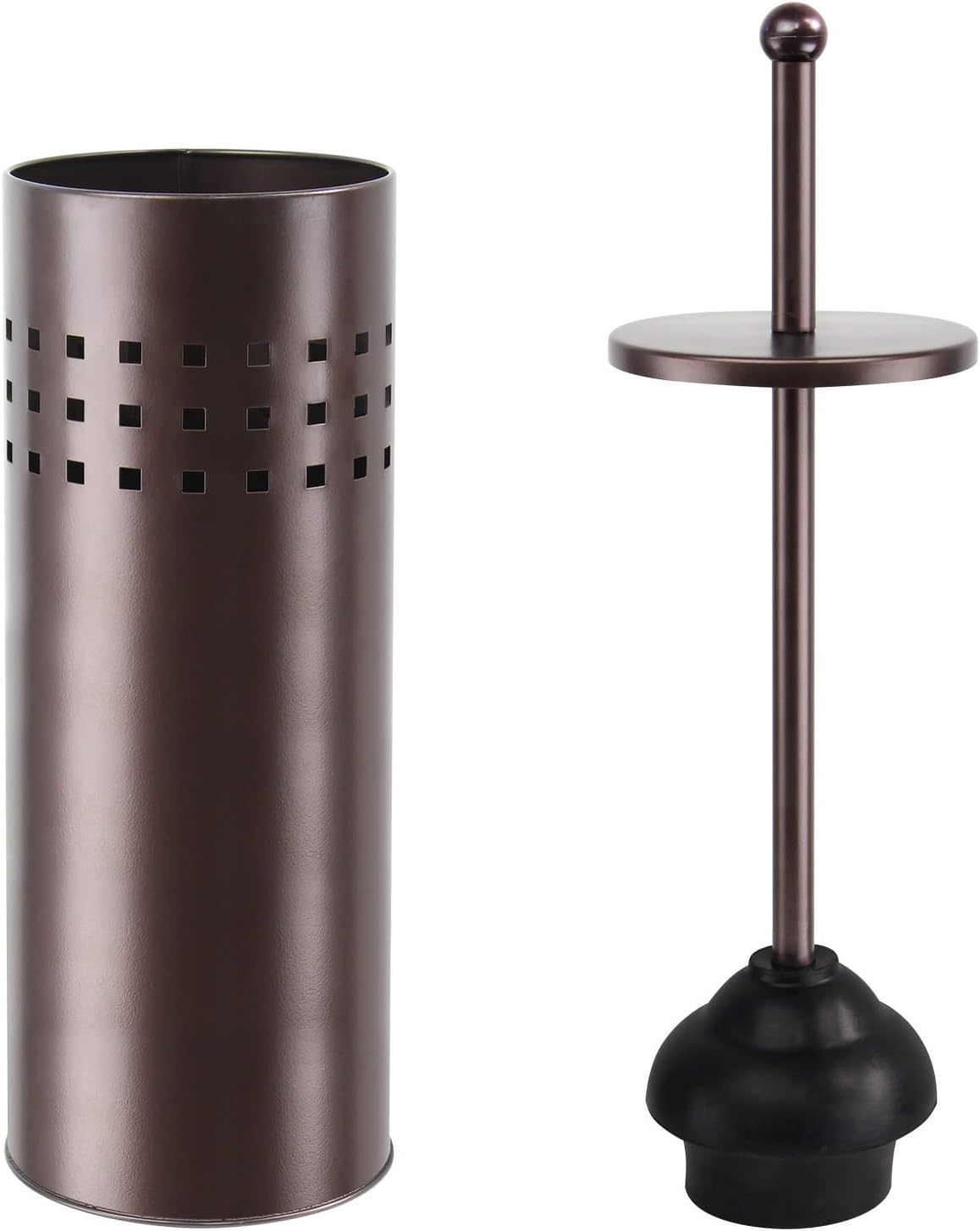 Blue Donuts Toilet Plunger with Holder for Bathroom, Multi Drain Suitable Also for Bathtubs, Quick Dry, Black