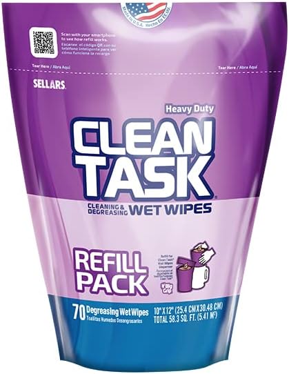 Sellars 90174 Clean Task Cleaning & Degreasing Wet Wipes Refill
