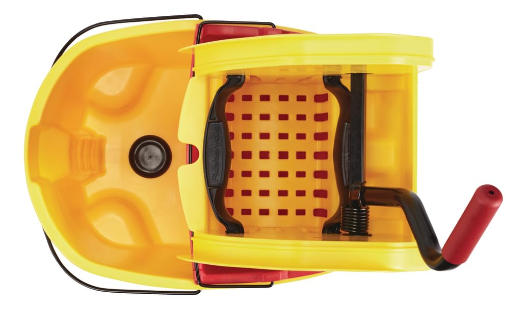 Rubbermaid Commercial Down Press Wringer for WaveBrake Buckets, 16-32 oz Capacity, Yellow, Heavy Duty Mopping/Cleaning for Professional/Janitorial Use