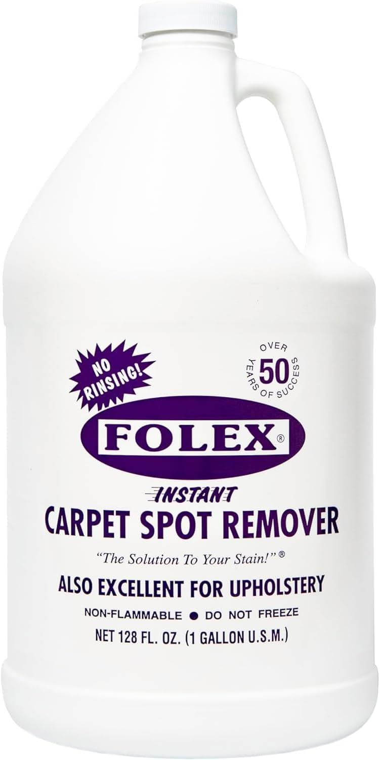 FOLEX 128 oz Instant Carpet Spot Remover Carpet Cleaner Gallon Refill - Removes Pet Accidents, Grease, Red Wine and More - 2 Pack